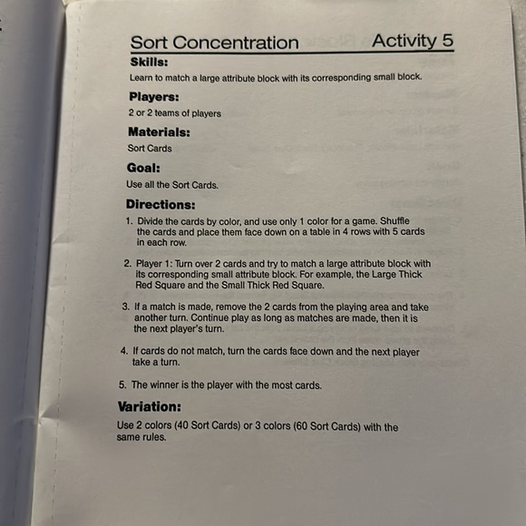 Attribute Logic Block Activities for Plastic Attribute Blocks by Don Balka. Book - Picture 11 of 11